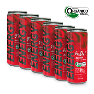 Kit 6 Energético Energy Orgânico Zero Açúcar Melancia Mate Guaraná Pedy+ 350 ml