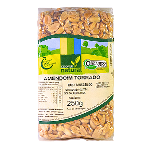 Amendoim Torrado Orgânico Sem Casca e Sem Sal À Vácuo Coopernatural 250 g
