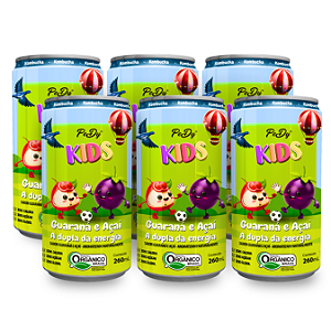 Kit 6 Kombucha Guaraná e Açaí Orgânica Kids PeDy+ 260ml