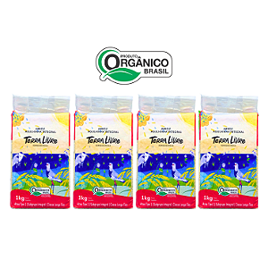 Kit 4 Arroz Integral Agulhinha (Longo Fino) Orgânico à Vácuo Terra Livre 1 Kg