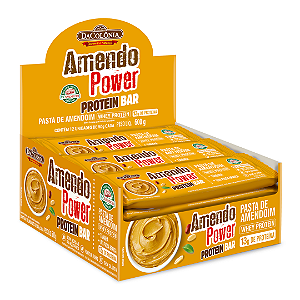 Display 12 Un Barra Protein Amendo Power Com Pasta de Amendoim e Whey DaColônia 50 g