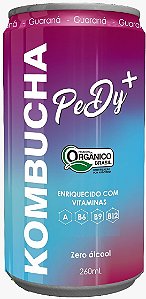 Kombucha Orgânica Guaraná + Vitaminas A B6 B9 B12 Pedy+ Orgânica 260 ml