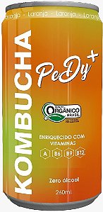 Kombucha Orgânica Laranja + Vitaminas A B6 B9 B12 Pedy+ Orgânica 260 ml