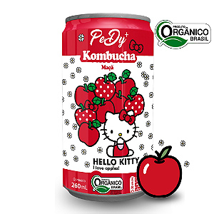 Kombucha Hello Kitty Pedy+ Maçã Orgânica 260 ml