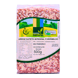 Arroz Cateto Integral Com Vermelho Orgânico À Vácuo Coopernatural 500 g