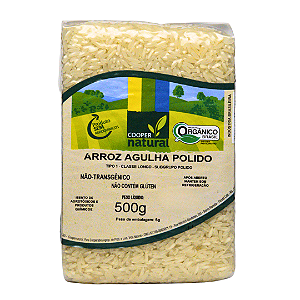 Arroz Agulhinha Polido Orgânico À Vácuo Coopernatural 500 g