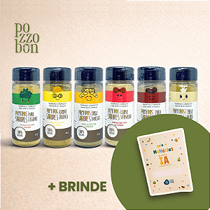 Kit 6 Tempero Primeiros Sabores Natural Para Grãos, Legumes e Carnes Terra Amor 40 g + Brinde