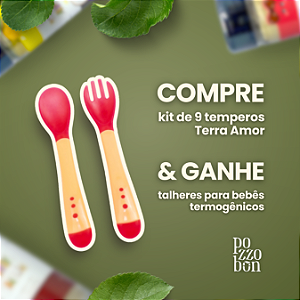 Kit 9 Tempero Primeiros Sabores Natural Todas as Variedades Terra Amor 40g + Brinde