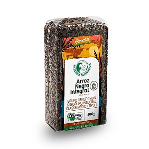 Arroz Negro Integral Orgânico Biodinâmico À Vácuo Fazenda Tamanduá 500g
