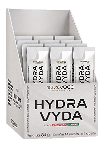 Hydra Vyda Eletrólito Zero Açúcar Vitamina B6 B12 Sabor Melancia com Menta 100% Você Display com 14 Sachês e 6g