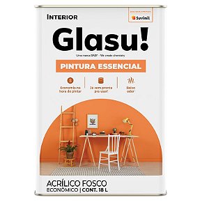 Tinta Glasu Pintura Essencial Acrílica Fosco Econômica Branco Neve 15L - Suvinil