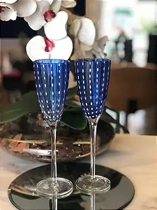 TAÇA P/ CHAMPANHE ORQUIDEA AZUL
