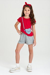 CONJUNTO INFANTIL MENINA ESTAMPA BOLSINHA