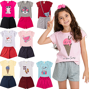 KIT COM 5 CONJUNTOS DE VERÃO PARA MENINAS