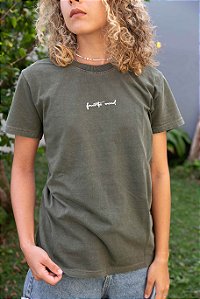 Camiseta Estonada Feminina Verde Escuro T-shirt Mood