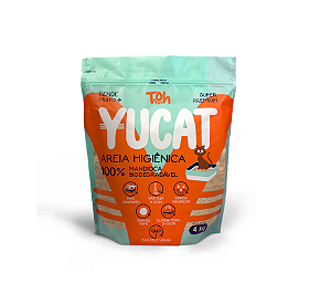 Areia Yucat Higiênica Para Gatos - Mandioca Biodegradável 4Kg