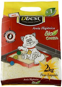 Areia Higiênica DBEST Biodegradável Grossa 2 KG