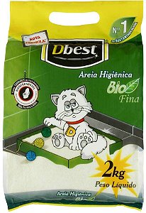 Areia Higiênica DBEST Biodegradável Fina 2 KG