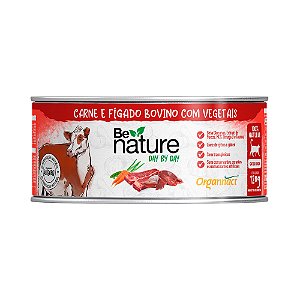Alimento Úmido Organnact - Be Nature Day By Day - Gatos Idosos - Carne e Fígado Bovino com Vegetais120g
