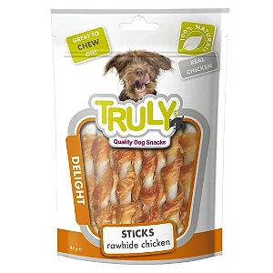 Petisco para cachorro Truly delight frango no palito de couro 85g