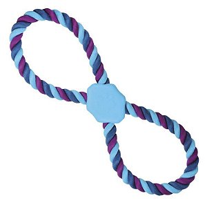 Brinquedo Mordedor Corda Rubber Blue 8 Resist para Cães