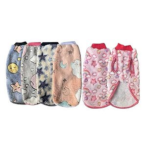 Roupa Capa Fleece 3D N.10 - Azul/Rosa