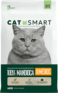 Granulado Sanitário Cat Smart Bio Grãos Médios para Gatos 4kg
