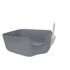 Sanitário Para Gatos De Canto Com Alça Great Pets Cinza