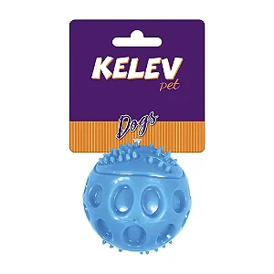 Brinquedo Kelev Bola TPR Sound Azul para Cães