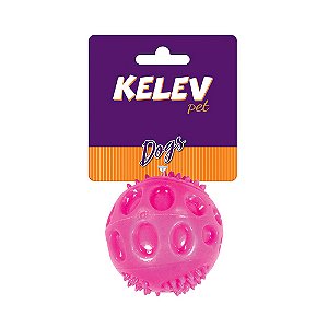 Brinquedo Kelev Bola TPR Sound Rosa para Cães