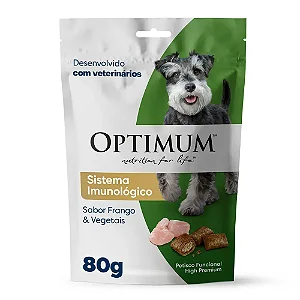 Petisco Optimum Cães Adultos Sistema Imunológico Frango e Vegetais 80 g