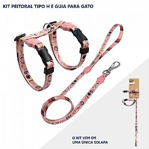 Kit Peitoral H Gatos Paris São Pet - M