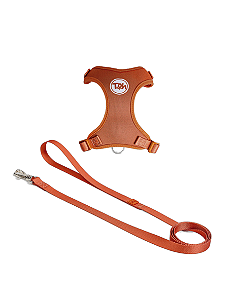 Conjunto Peitoral Neocomfy e Guia para Gatos Coral