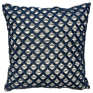 Capa De Almofada Crochê Rendado Azul