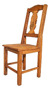 Cadeira de Madeira Maciça Entalhe Abacaxi