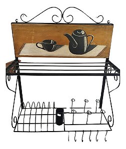 Paneleiro Rústico em Ferro e Madeira Bules