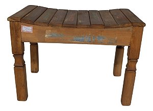 Banco Assento Anatômico de Madeira Maciça Ripada