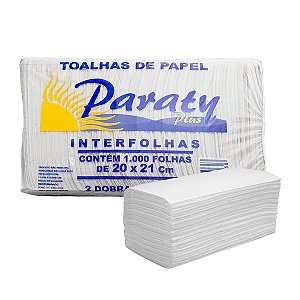 Papel Toalha Interfolhado 20cm x 21cm 1.000 Folhas Paraty Plus  Bio Paper
