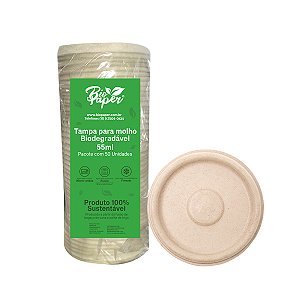 Tampa para Pote de Molho 55ml 50 unidades - Bio Paper