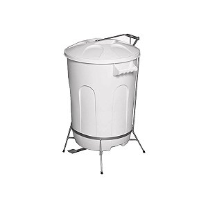 Lixeira Redonda com Pedal  Branco 30L Art Ferro