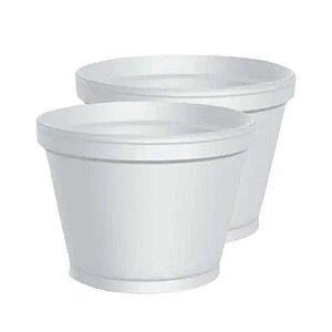 Pote de Isopor PT-360 360mL Branco sem Tampa 25 unidades Copobras