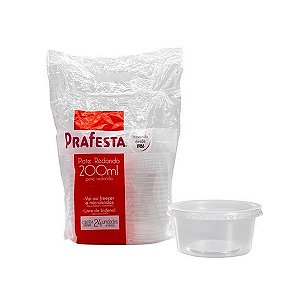 Embalagem Pote Redondo Com Tampa 200ml 24 unidades - Prafesta