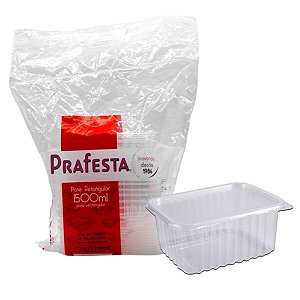 Embalagem para Micro-ondas com Tampa 1500ml 10 unidades - Prafesta