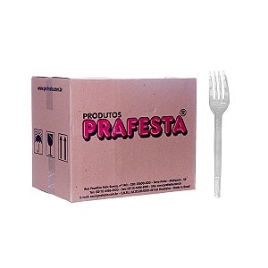 Garfo de Plástico Sobremesa Cristal 1000 unidades - Prafesta