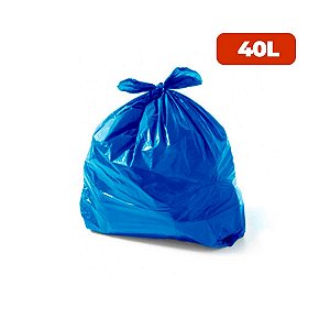 Saco para Lixo 40 Litros Coleta Seletiva Especial Azul c/ 100 und - Wide Stock