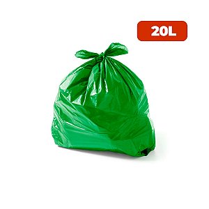 Saco para Lixo 20 Lt Coleta Seletiva Comum Verde c/ 100 und - Wide Stock