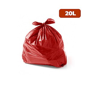 Saco para Lixo 20 Lt Coleta Seletiva Especial Vermelho c/ 100 und - Wide Stock