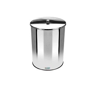 Lixeira Office com Tampa em Aço Inox 10L JSN
