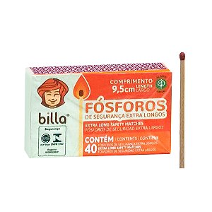 Fósforo Extra Longo 9,5cm 400 unidades - Billa