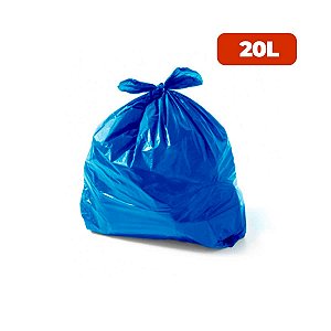 Saco para Lixo 20 Lt Coleta Seletiva Especial Azul c/ 100 und - Wide Stock